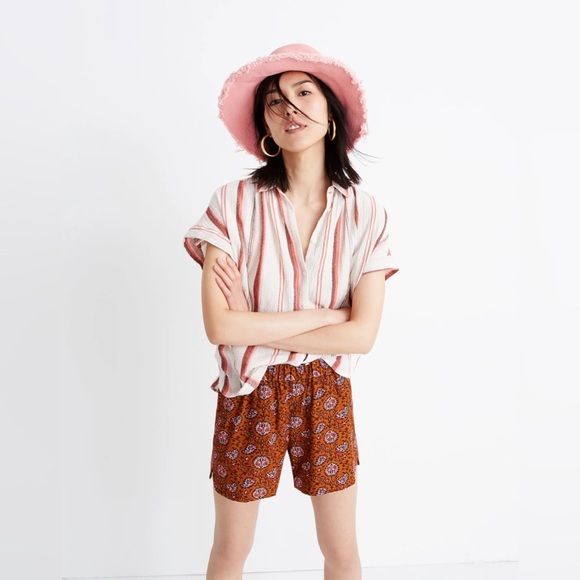 Madewell pull-on Floral Brown Women's Shorts - Picture 1 of 6